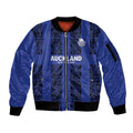Custom Oceania Football NZ Auckland Sleeve Zip Bomber Jacket Maori Tribal Pattern