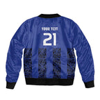 Custom Oceania Football NZ Auckland Sleeve Zip Bomber Jacket Maori Tribal Pattern