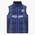 Custom Oceania Football NZ Auckland Sleeveless Puffer Jacket Maori Tribal Pattern