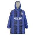 Custom Oceania Football NZ Auckland Wearable Blanket Hoodie Maori Tribal Pattern