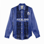 Custom Oceania Football NZ Auckland Women Casual Shirt Maori Tribal Pattern