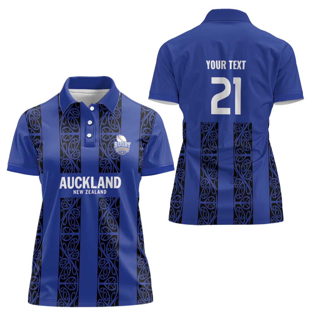 Custom Oceania Football NZ Auckland Women Polo Shirt Maori Tribal Pattern