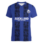 Custom Oceania Football NZ Auckland Women V-Neck T-Shirt Maori Tribal Pattern