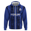 Custom Oceania Football NZ Auckland Zip Hoodie Maori Tribal Pattern
