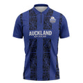 Custom Oceania Football NZ Auckland Zipper Polo Shirt Maori Tribal Pattern