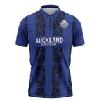 Custom Oceania Football NZ Auckland Zipper Polo Shirt Maori Tribal Pattern