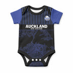 Custom Oceania Football NZ Auckland Baby Onesie Minimal City Map Style