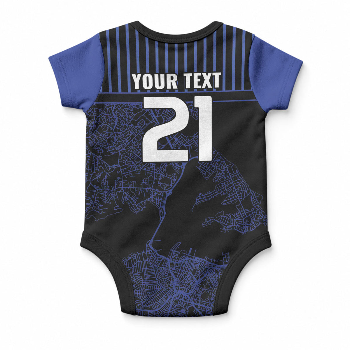 Custom Oceania Football NZ Auckland Baby Onesie Minimal City Map Style
