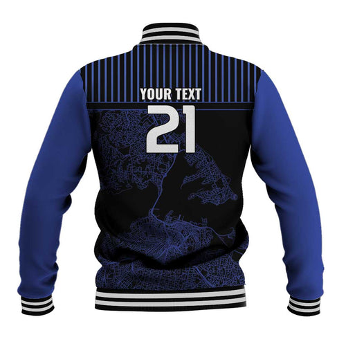 Custom Oceania Football NZ Auckland Baseball Jacket Minimal City Map Style