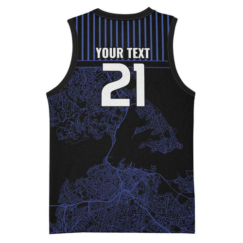 Custom Oceania Football NZ Auckland Basketball Jersey Minimal City Map Style