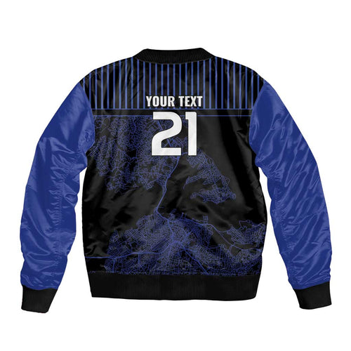 Custom Oceania Football NZ Auckland Bomber Jacket Minimal City Map Style