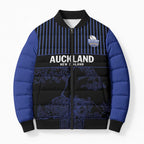 Custom Oceania Football NZ Auckland Bomber Puffer Jacket Minimal City Map Style