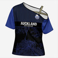 Custom Oceania Football NZ Auckland Cross Shoulder Shirt Minimal City Map Style