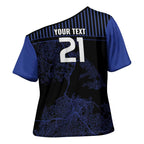 Custom Oceania Football NZ Auckland Cross Shoulder Shirt Minimal City Map Style