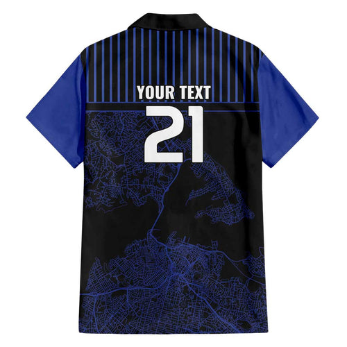 Custom Oceania Football NZ Auckland Hawaiian Shirt Minimal City Map Style