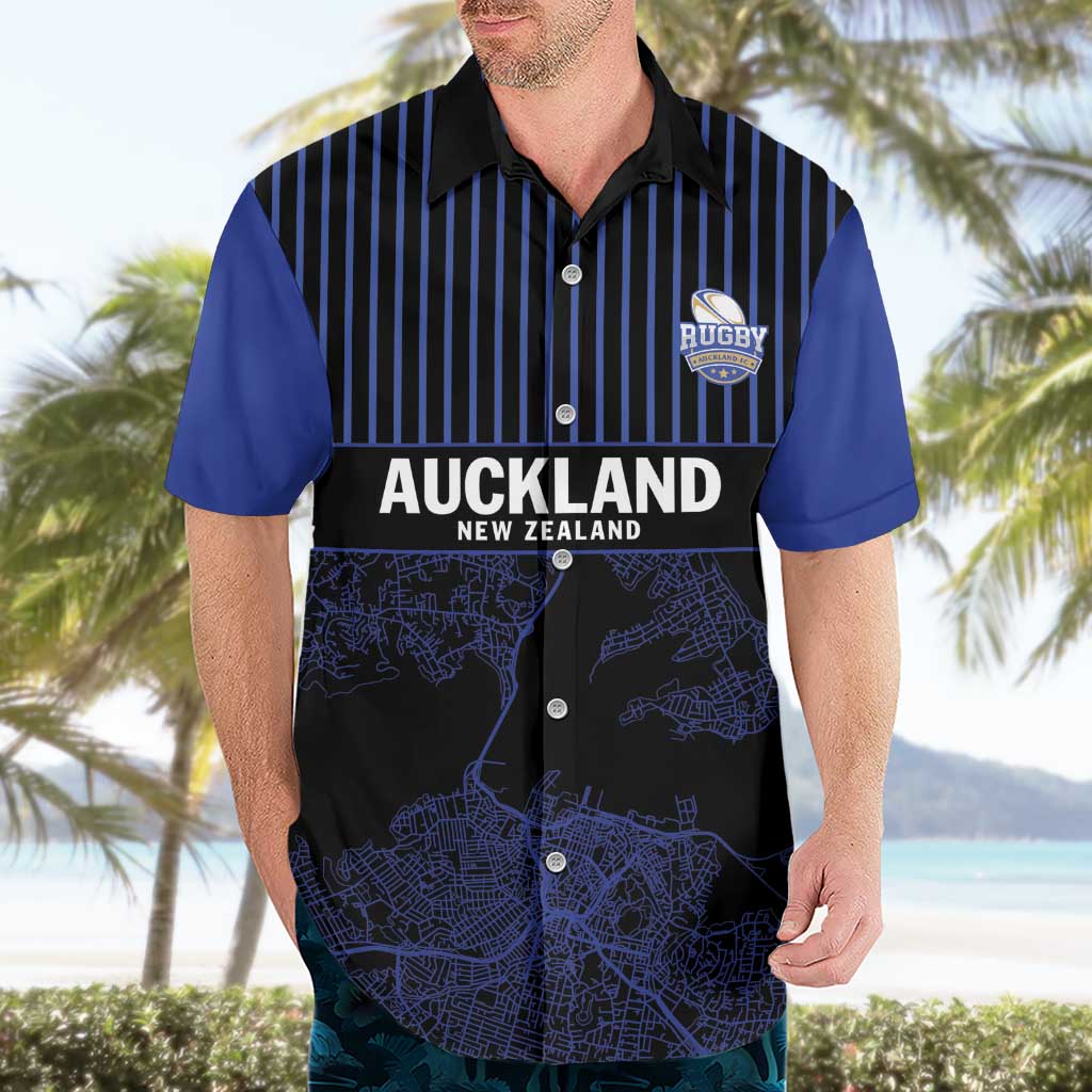 Custom Oceania Football NZ Auckland Hawaiian Shirt Minimal City Map Style