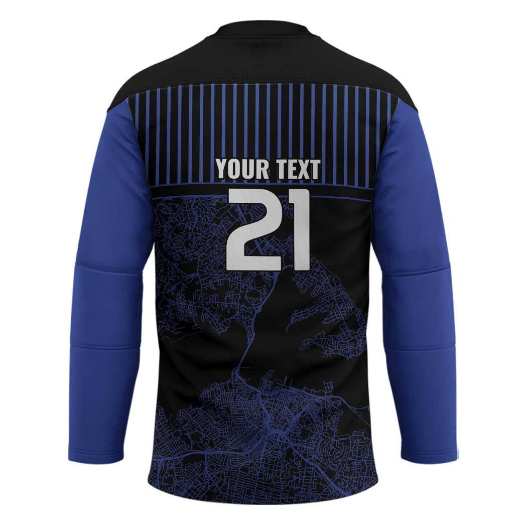 Custom Oceania Football NZ Auckland Hockey Jersey Minimal City Map Style