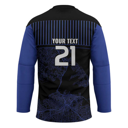 Custom Oceania Football NZ Auckland Hockey Jersey Minimal City Map Style