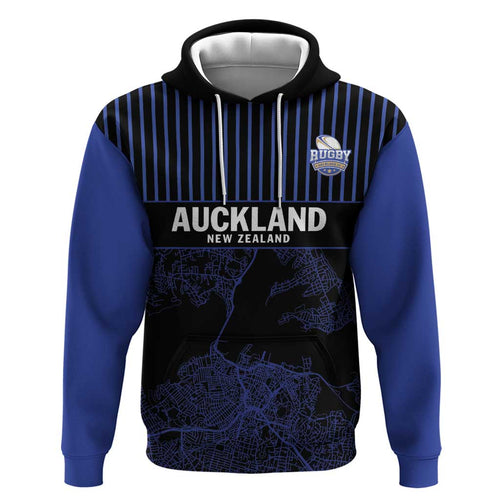 Custom Oceania Football NZ Auckland Hoodie Minimal City Map Style