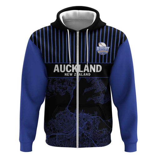Custom Oceania Football NZ Auckland Hoodie Minimal City Map Style