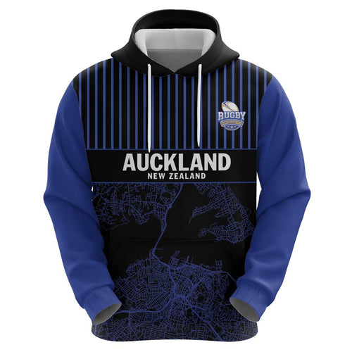Custom Oceania Football NZ Auckland Hoodie Minimal City Map Style