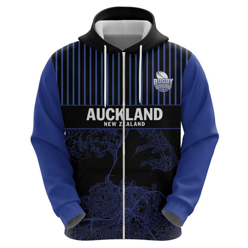 Custom Oceania Football NZ Auckland Hoodie Minimal City Map Style