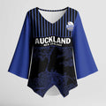 Custom Oceania Football NZ Auckland Kimono Sleeve Blouse Minimal City Map Style