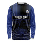 Custom Oceania Football NZ Auckland Long Sleeve Shirt Minimal City Map Style