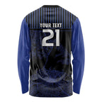 Custom Oceania Football NZ Auckland Long Sleeve Shirt Minimal City Map Style