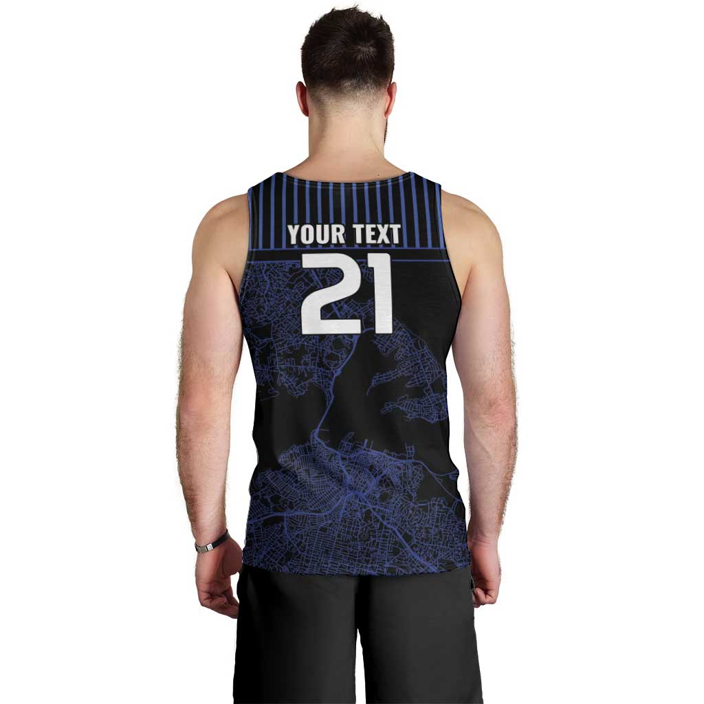 Custom Oceania Football NZ Auckland Men Tank Top Minimal City Map Style