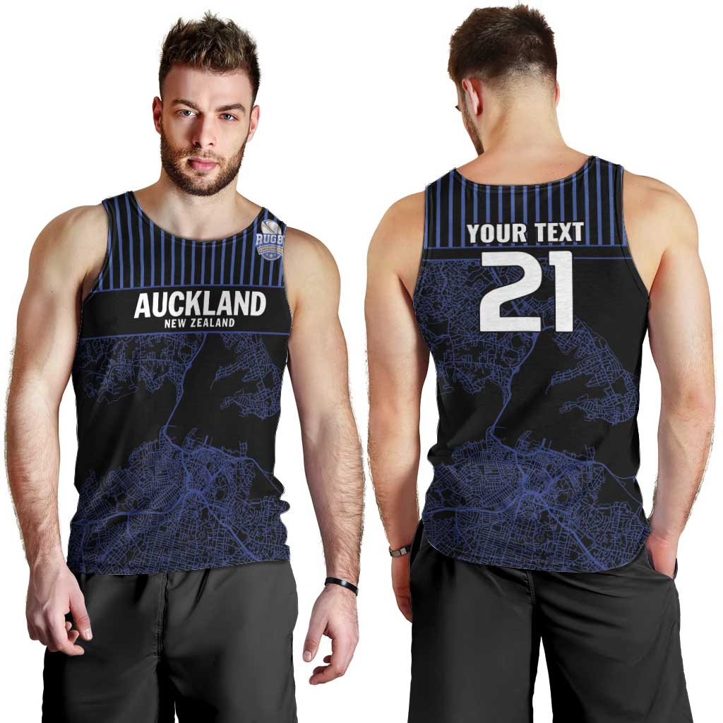 Custom Oceania Football NZ Auckland Men Tank Top Minimal City Map Style