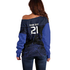 Custom Oceania Football NZ Auckland Off Shoulder Sweater Minimal City Map Style