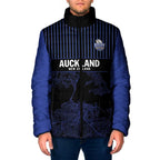Custom Oceania Football NZ Auckland Padded Jacket Minimal City Map Style