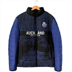Custom Oceania Football NZ Auckland Padded Jacket Minimal City Map Style