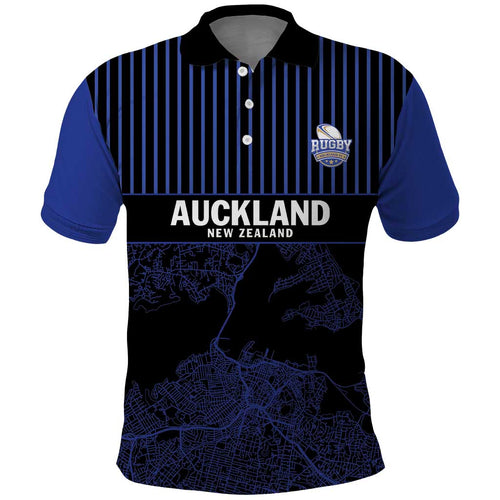 Custom Oceania Football NZ Auckland Polo Shirt Minimal City Map Style
