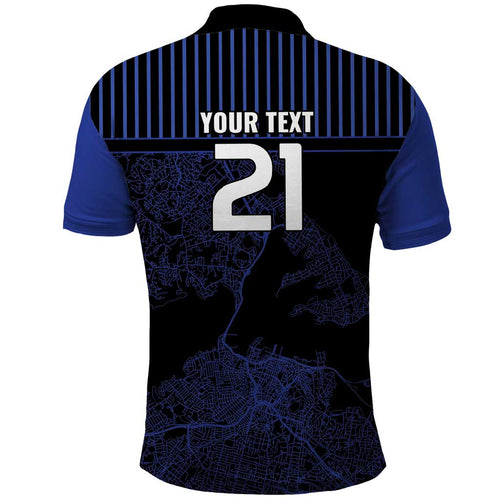 Custom Oceania Football NZ Auckland Polo Shirt Minimal City Map Style