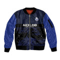 Custom Oceania Football NZ Auckland Sleeve Zip Bomber Jacket Minimal City Map Style