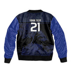 Custom Oceania Football NZ Auckland Sleeve Zip Bomber Jacket Minimal City Map Style
