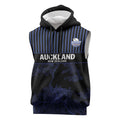 Custom Oceania Football NZ Auckland Sleeveless Hoodie Minimal City Map Style