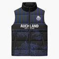 Custom Oceania Football NZ Auckland Sleeveless Puffer Jacket Minimal City Map Style