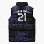 Custom Oceania Football NZ Auckland Sleeveless Puffer Jacket Minimal City Map Style