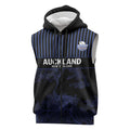Custom Oceania Football NZ Auckland Sleeveless Zip Hoodie Minimal City Map Style
