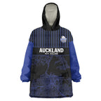 Custom Oceania Football NZ Auckland Wearable Blanket Hoodie Minimal City Map Style