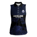 Custom Oceania Football NZ Auckland Women Sleeveless Polo Shirt Minimal City Map Style