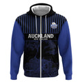Custom Oceania Football NZ Auckland Zip Hoodie Minimal City Map Style