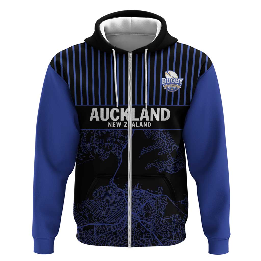 Custom Oceania Football NZ Auckland Zip Hoodie Minimal City Map Style