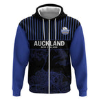Custom Oceania Football NZ Auckland Zip Hoodie Minimal City Map Style