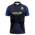 Custom Oceania Football NZ Auckland Zipper Polo Shirt Minimal City Map Style