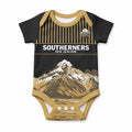 Custom Oceania Football NZ South Island Baby Onesie Minimal Mount Cook Silhouette