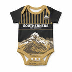 Custom Oceania Football NZ South Island Baby Onesie Minimal Mount Cook Silhouette